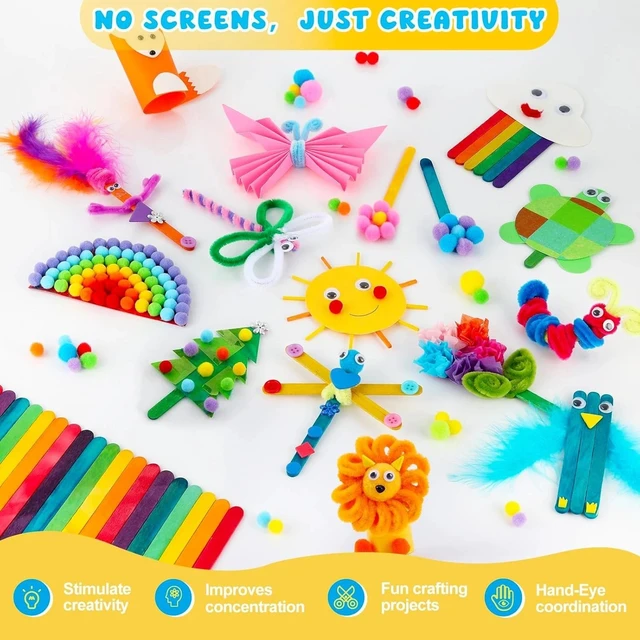 Alt view image 5 of 7 - All-In-One 3200+ Pcs Craft Supplies Kits - Perfect for Creative Kids Ages 4-12