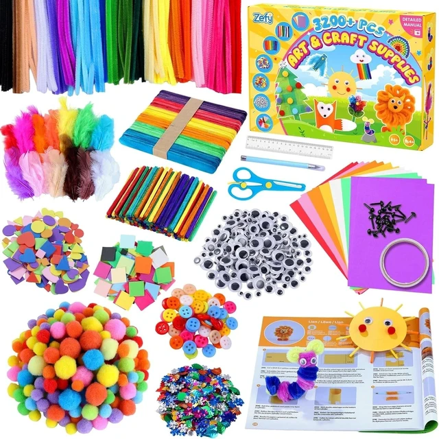 Main image of All-In-One 3200+ Pcs Craft Supplies Kits - Perfect for Creative Kids Ages 4-12