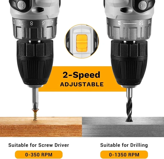 Alt view image 6 of 7 - 20V Cordless Power Drill Set with Battery & Charger Perfect for DIY Projects