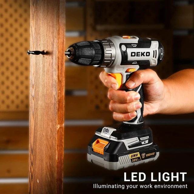 Alt view image 3 of 7 - 20V Cordless Power Drill Set with Battery & Charger Perfect for DIY Projects