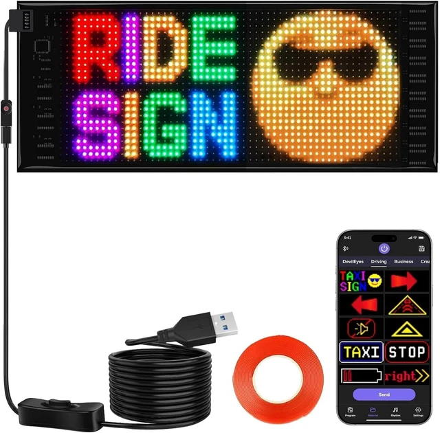 Main image of Bright 10"x5" LED Advertising Sign with Dual Row Display - Attracts Attention