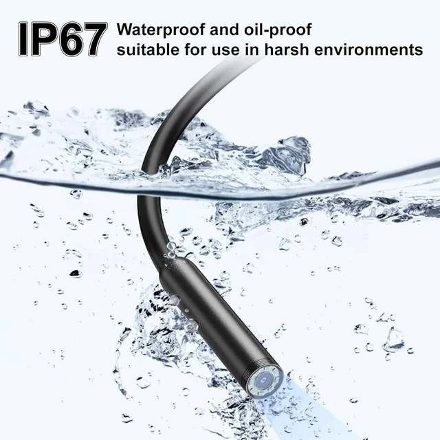 Alt view image 6 of 7 - 1920P HD Dual Lens Waterproof Endoscope Camera with 8LED Lights - 3.5ft