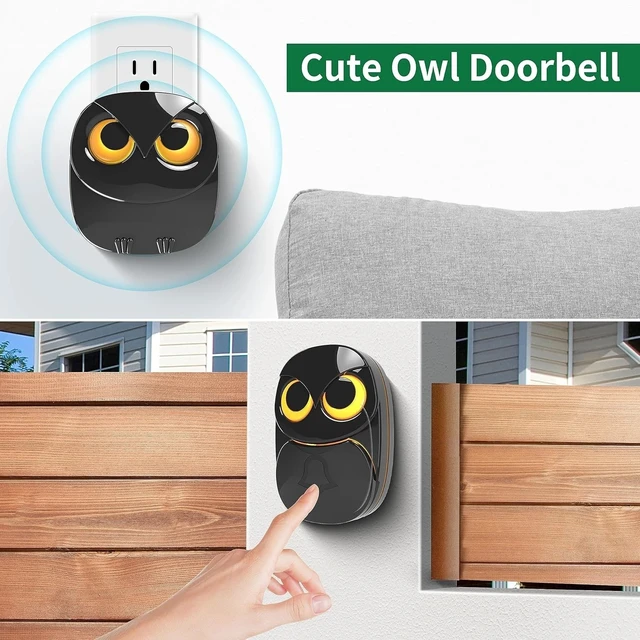 Alt view image 4 of 7 - Cute Owl Wireless Doorbell with 1000ft Range - Easy Setup & Memory Function