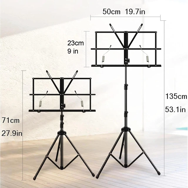 Alt view image 6 of 7 - Music Sheet Stand Holder Portable Foldable Height Adjustable