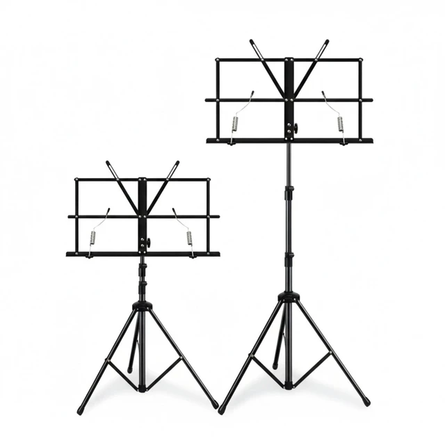 Alt view image 3 of 7 - Music Sheet Stand Holder Portable Foldable Height Adjustable
