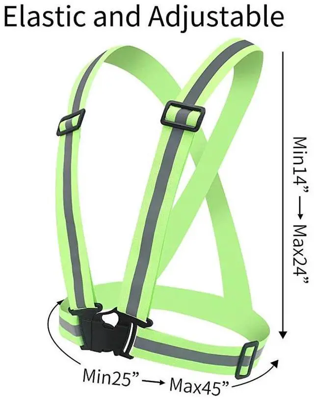 Alt view image 2 of 5 - Reflective Vest Adjustable Safety Running High Visibility Belt Cycling Hiking