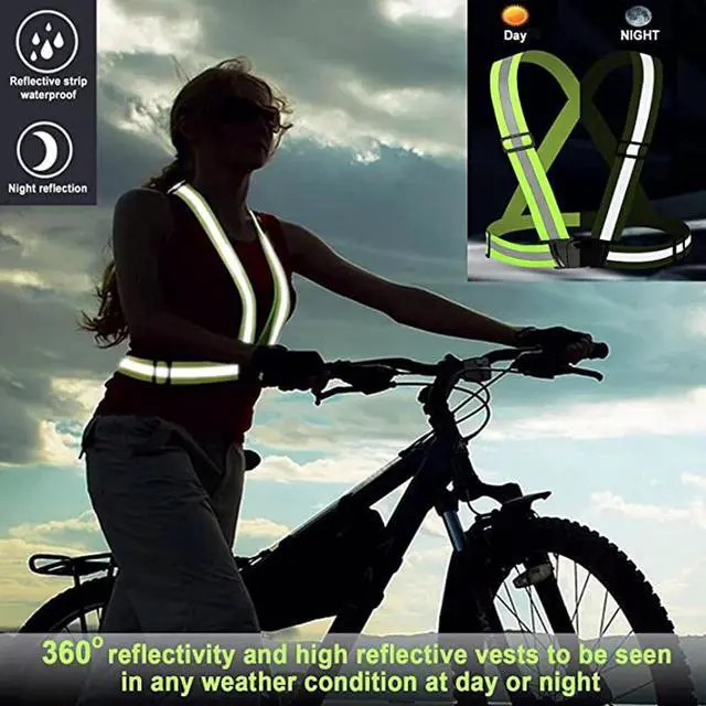Alt view image 3 of 5 - Reflective Vest Adjustable Safety Running High Visibility Belt Cycling Hiking