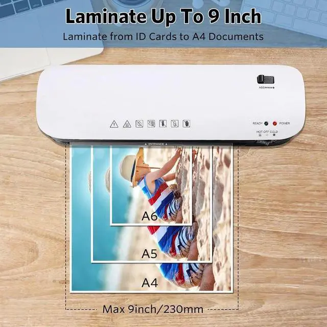 Alt view image 4 of 7 - Laminator Hot Cold A4 Letter Size Portable for Home Office Laminating Machine