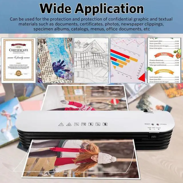 Alt view image 5 of 7 - Laminator Hot Cold A4 Letter Size Portable for Home Office Laminating Machine