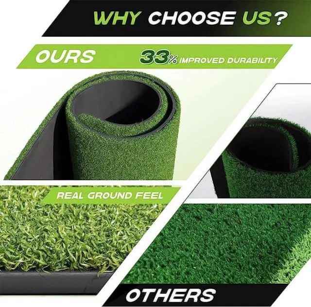 Alt view image 6 of 7 - Golf Hitting Mat Artificial Turf Mat for Indoor Outdoor Practice 3x4 Ft Backyard