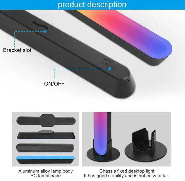 Alt view image 4 of 5 - Smart LED Light Bars with Scene Modes and Music Modes Bluetooth App Remote