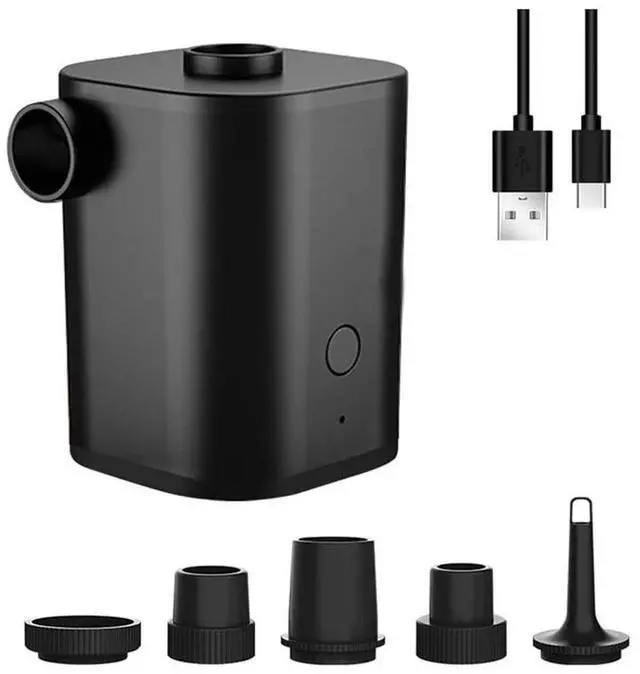 Main image of Wireless Portable Air Pump for Inflatable Recharge Air Mattress 5 Nozzles Black