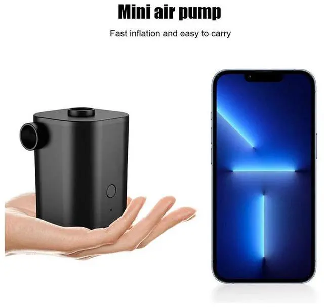 Alt view image 4 of 5 - Wireless Portable Air Pump for Inflatable Recharge Air Mattress 5 Nozzles Black