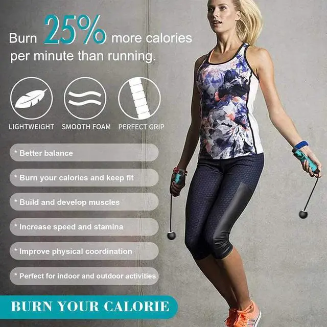 Alt view image 6 of 7 - Ropeless Jump Rope Weight Adjustable Fitness Workout Sport Skipping Cordless