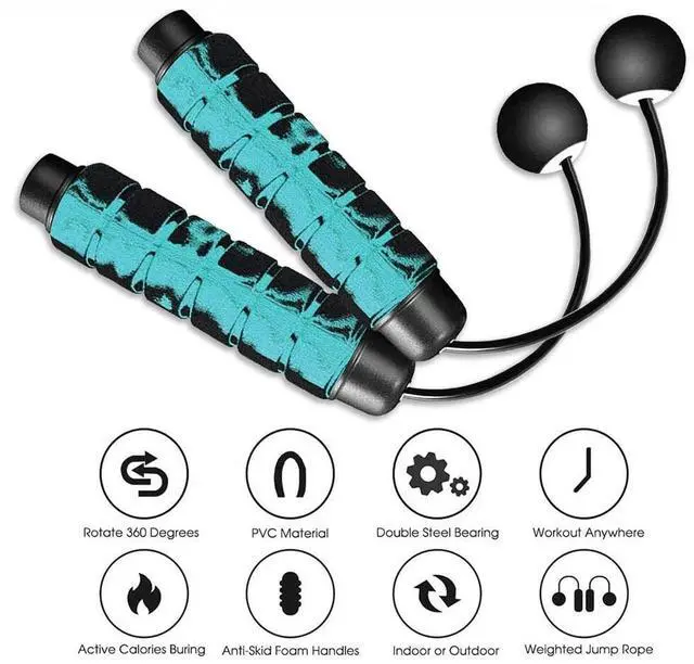 Alt view image 4 of 7 - Ropeless Jump Rope Weight Adjustable Fitness Workout Sport Skipping Cordless