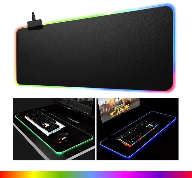 Alt view image 4 of 7 - Gaming Mouse Pad RGB LED Light Color Switching For Computer Laptop Large