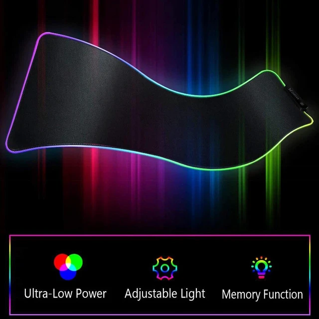 Alt view image 2 of 7 - Gaming Mouse Pad RGB LED Light Color Switching For Computer Laptop Large