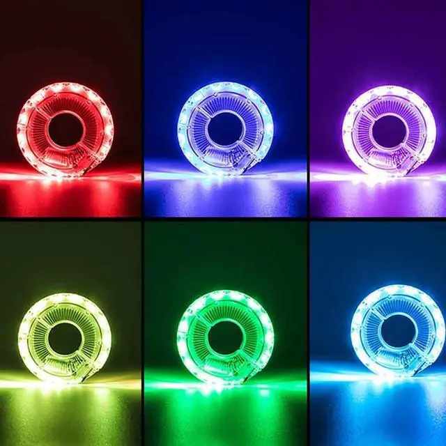 Alt view image 2 of 7 - LED Bike Wheel Light 7 Color USB Rechargeable Hub Safety Tire Lights