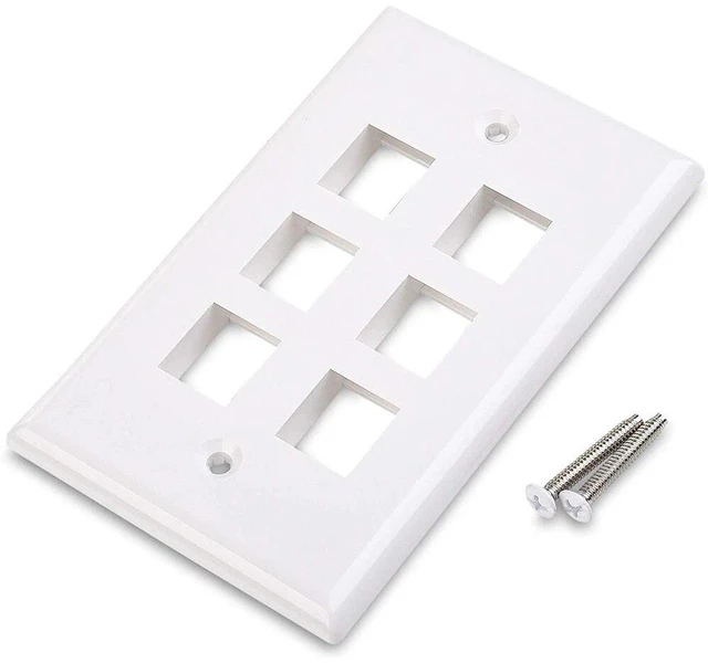 Alt view image 2 of 5 - 10 Packs Wall Plate 6 Port White Unbreakable Toggle Outlet Cover