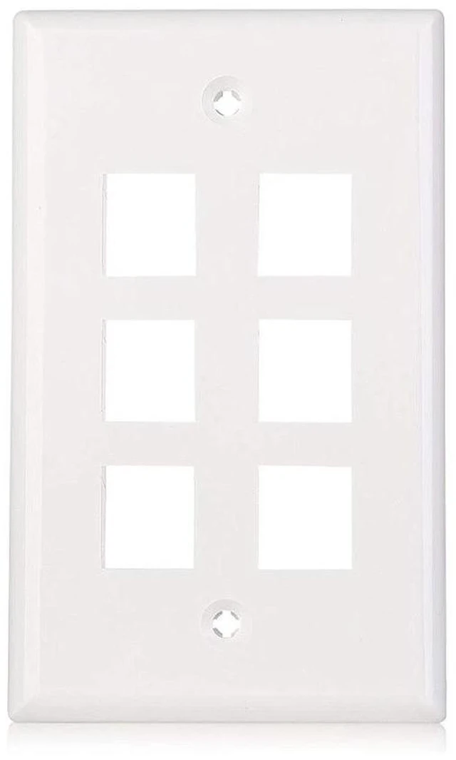 Alt view image 3 of 5 - 10 Packs Wall Plate 6 Port White Unbreakable Toggle Outlet Cover