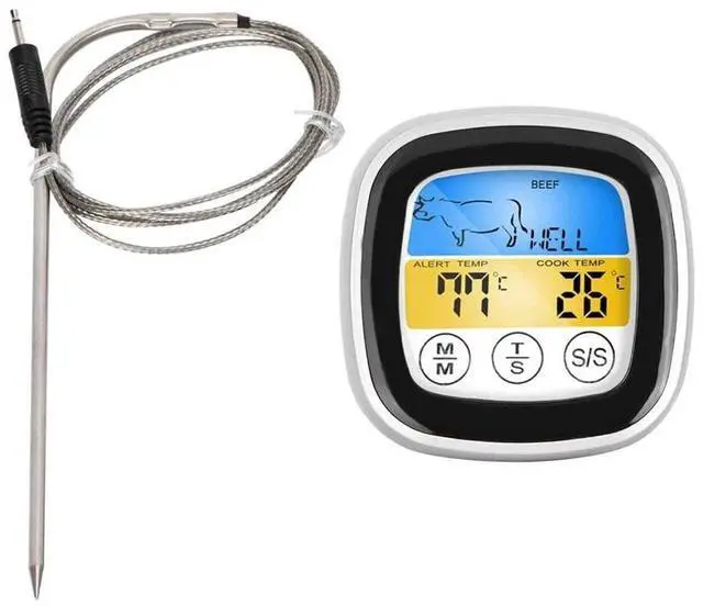 Alt view image 4 of 5 - Meat Thermometer 2in1 Digital Food Kitchen Touch Screen Temperature Tester
