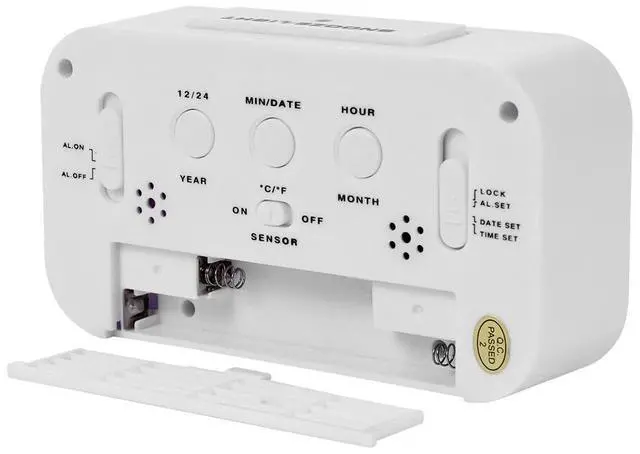 Alt view image 4 of 7 - Digital Alarm Clock Large LCD Display Thermometer Night Light Back Light White