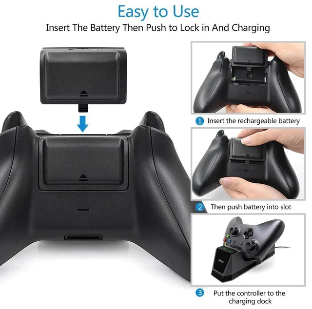 Alt view image 7 of 7 - Xbox One Controller Charger Dual Charging Station Compatible with Xbox One