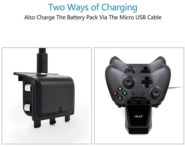 Alt view image 5 of 7 - Xbox One Controller Charger Dual Charging Station Compatible with Xbox One