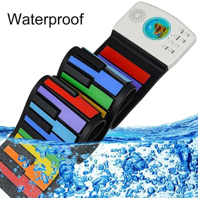 Alt view image 7 of 7 - Keyboard Piano Rainbow Piano Keyboard Roll Up Piano 49 Keys Flexible