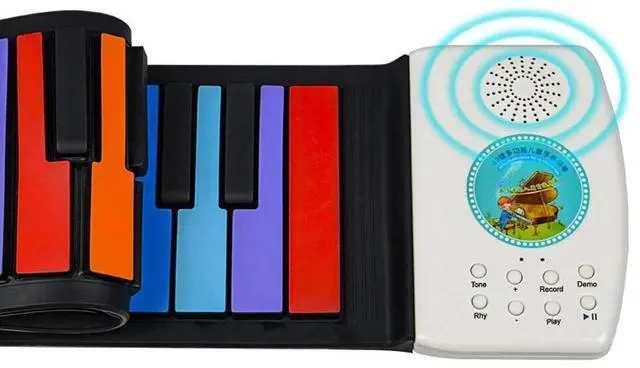 Alt view image 5 of 7 - Keyboard Piano Rainbow Piano Keyboard Roll Up Piano 49 Keys Flexible