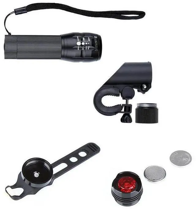 Alt view image 7 of 7 - Bicycle Front Head Light Waterproof LED Bike Safety Flashlight Taillight Combo