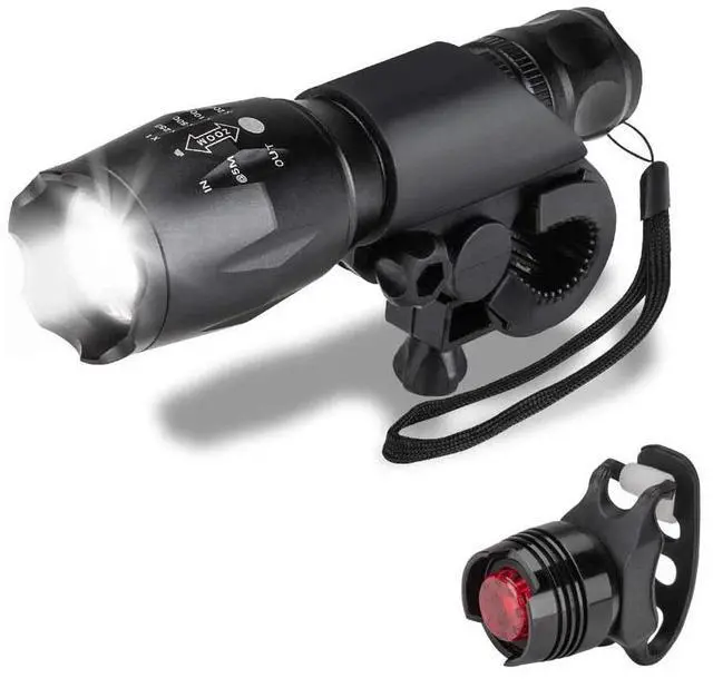 Alt view image 2 of 7 - Bicycle Front Head Light Waterproof LED Bike Safety Flashlight Taillight Combo
