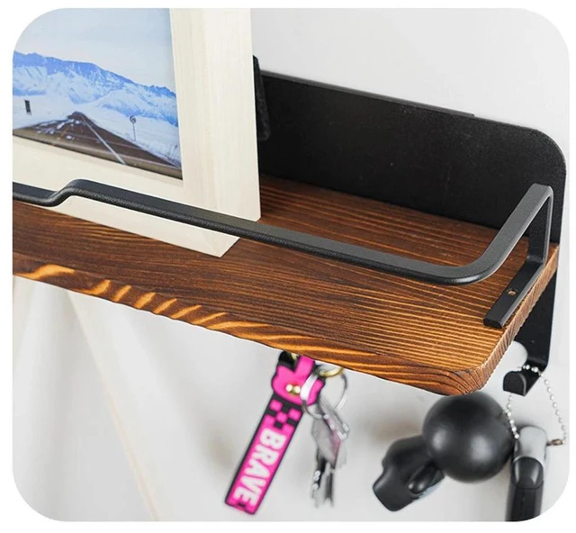 Alt view image 3 of 5 - Key Holder Wall Key Rack 7 Hook Mail Organizer Stand Shelf Coat Hanger
