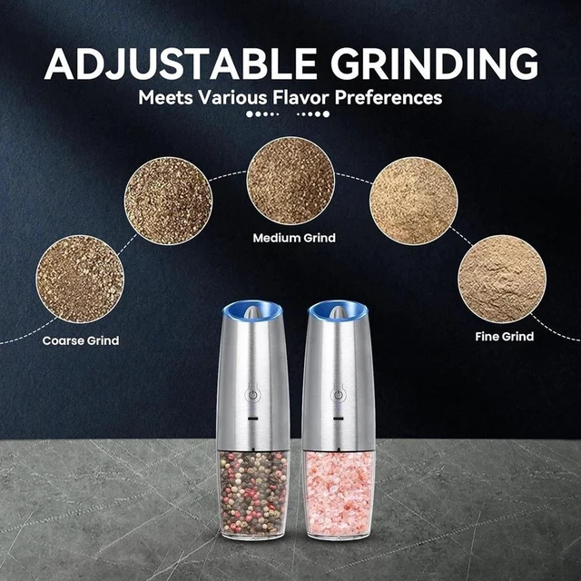 Alt view image 6 of 7 - Electric Salt and Pepper Grinder Set of 2 USB Rechargeable Durable Modern Style