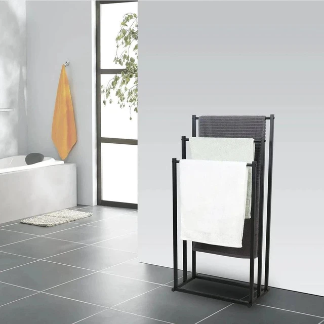Alt view image 2 of 7 - Free Standing Towel Rack Holder 3 Tier Metal for Bathroom Hand Towel Shelf