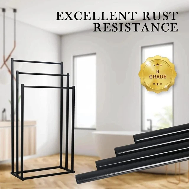 Alt view image 4 of 7 - Free Standing Towel Rack Holder 3 Tier Metal for Bathroom Hand Towel Shelf