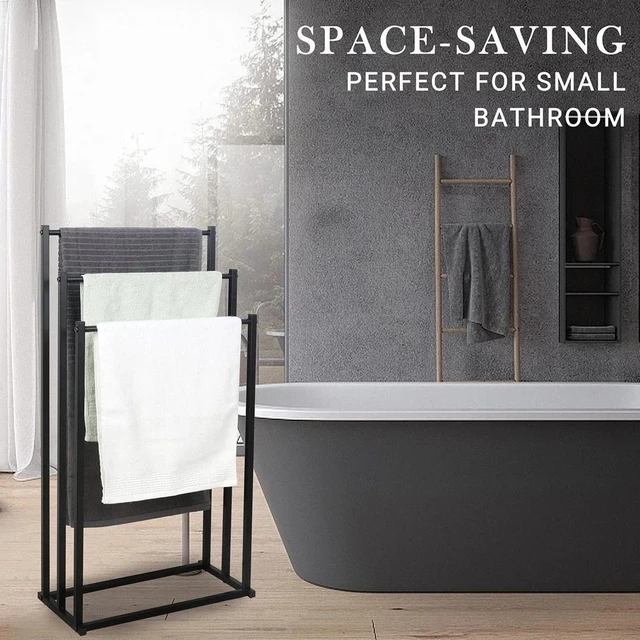 Alt view image 3 of 7 - Free Standing Towel Rack Holder 3 Tier Metal for Bathroom Hand Towel Shelf