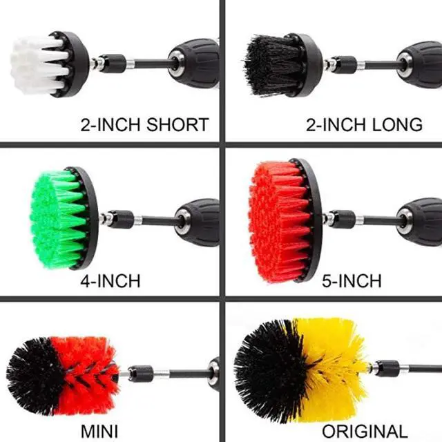 Alt view image 5 of 7 - Drill Brush Attachment Set 22 Pieces for Power Drill Kitchen Cleaning Car Waxing