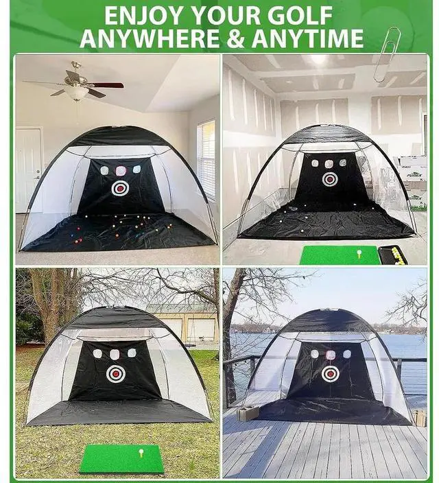 Alt view image 6 of 7 - Golf Practice Hitting Net Ball Turf Tee Set for Indoor Backyard Portable 3M 10Ft