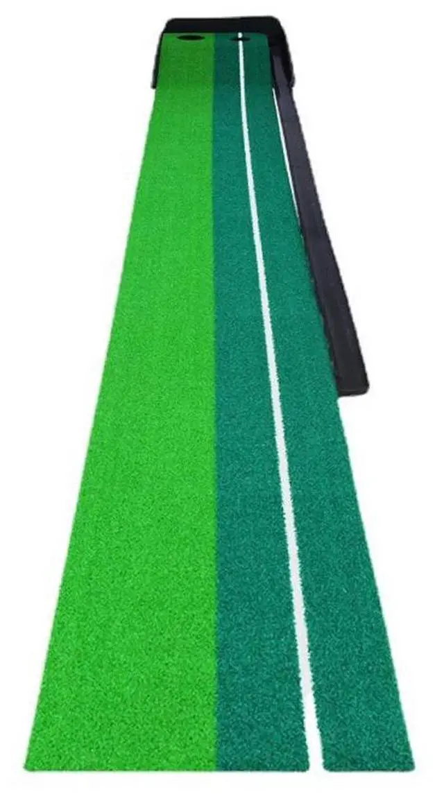 Alt view image 2 of 7 - Indoor Golf Putting Green Golf Training Putting Mat Tracks With Auto Ball Return