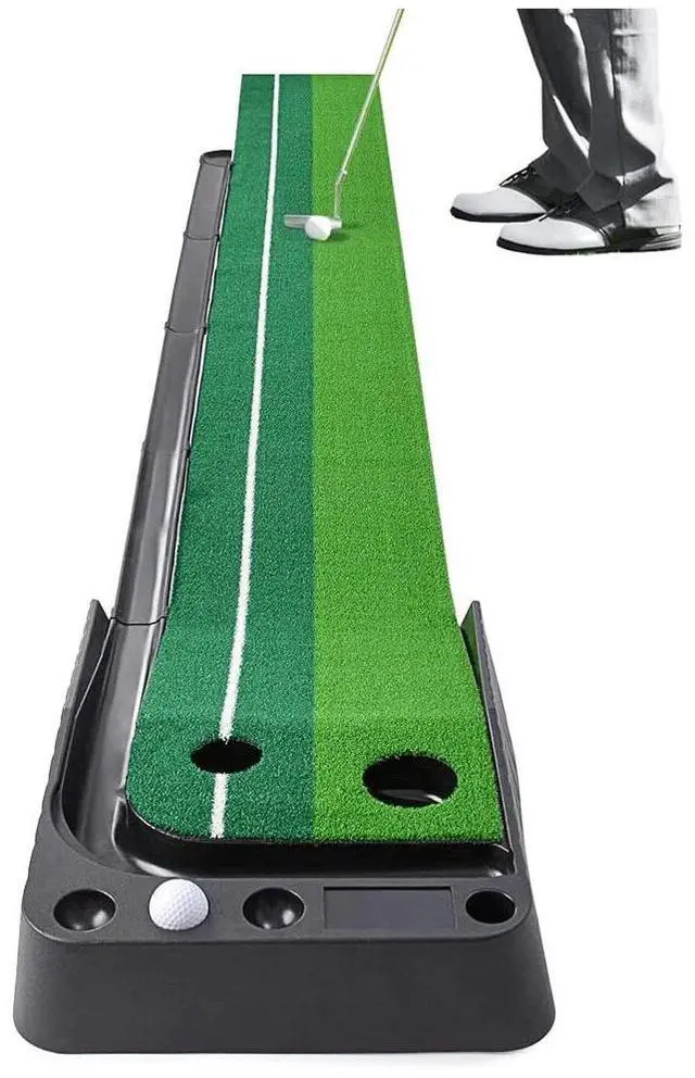 Main image of Indoor Golf Putting Green Golf Training Putting Mat Tracks With Auto Ball Return