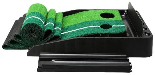 Alt view image 3 of 7 - Indoor Golf Putting Green Golf Training Putting Mat Tracks With Auto Ball Return