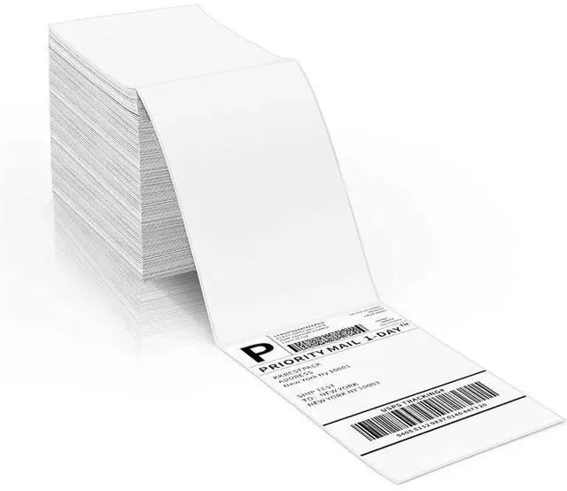 Alt view image 3 of 4 - Direct Thermal Shipping Label 1000 Labels / Stack Fanfold 4 x 6 Inch Fan Fold