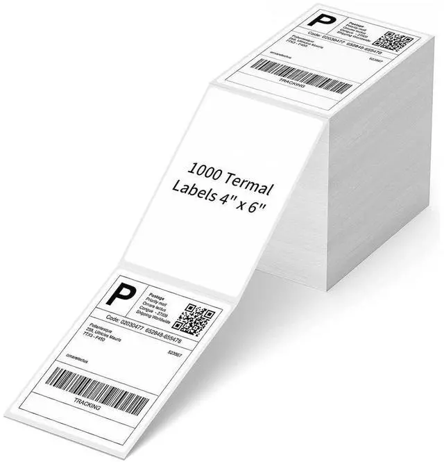 Main image of Direct Thermal Shipping Label 1000 Labels / Stack Fanfold 4 x 6 Inch Fan Fold