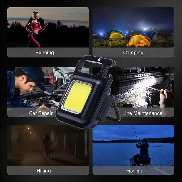 Alt view image 5 of 7 - COB LED Flashlight Keychain 500 Lumens Mini Portable Rechargeable Magnet