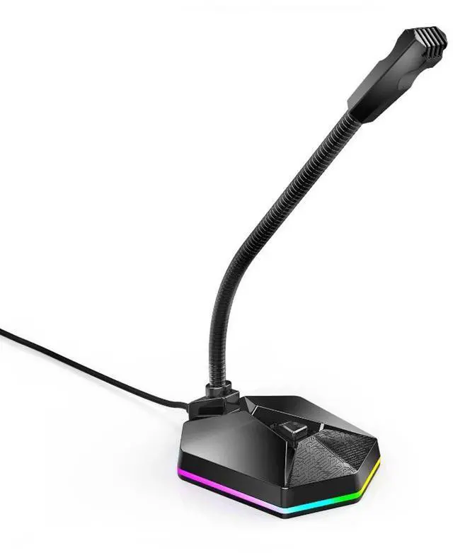 Alt view image 4 of 5 - Gaming RGB Desktop USB Microphone Voice Recording Speech Recognition Streaming