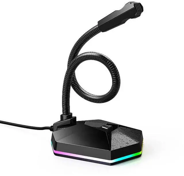 Alt view image 5 of 5 - Gaming RGB Desktop USB Microphone Voice Recording Speech Recognition Streaming
