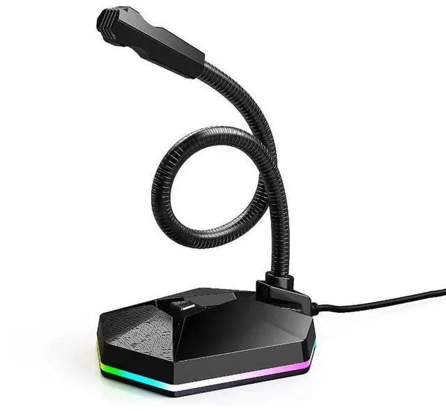 Alt view image 2 of 5 - Gaming RGB Desktop USB Microphone Voice Recording Speech Recognition Streaming