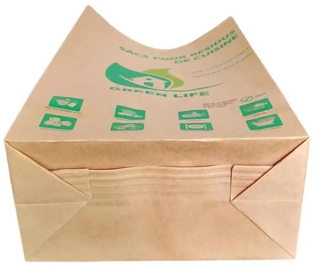 Alt view image 5 of 6 - Compostable Bags for Kitchen Food Waste Biodegradable Kraft Paper 30 Bags