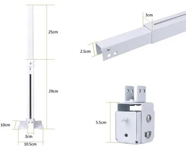 Alt view image 7 of 7 - WHITE Steel Projector Ceiling Mount Bracket LCD DLP Extendable Adjustable 44lbs
